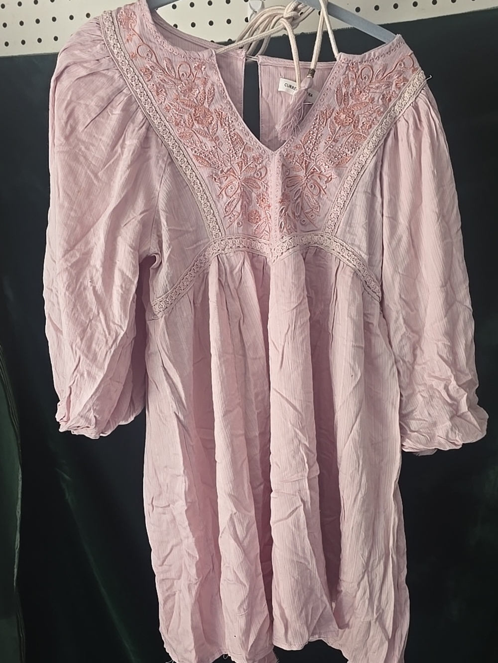 Embroidered Pink Boho Women’s Dress